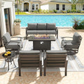 Kullavik Aluminum Patio Furniture Set, 7 Pieces 7 Seat Metal Outdoor Furniture by KULLAVIK
