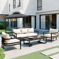 LUMISOL Aluminum Outdoor Patio Sectional Sofa Set, 4-Piece Modern Conversation by LUMISOL