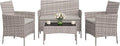 GAOMON 4-Piece Patio Furniture Set, Modern PE Rattan Conversation Set by GAOMON