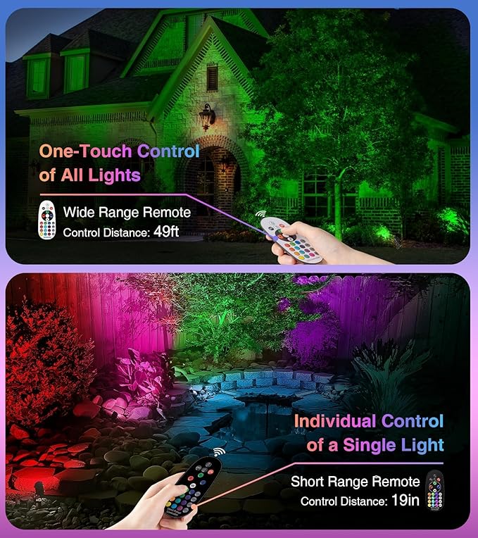 SUNVIE RGBW Spot Lights Outdoor Color Changing Landscape Lighting 12W LED - Image 3