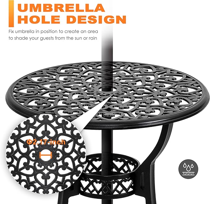 NUU GARDEN Outdoor 3 Piece Bistro Set - Image 8