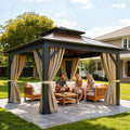 YITAHOME 10X10FT Polycarbonate Gazebo Outdoor Patio Double Top Canopy by YITAHOME