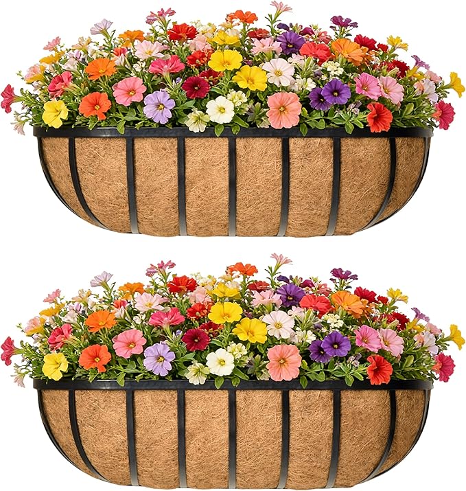 24 Inch Railing Planter Window Box Deck Balcony Rail Planter by EIMQUVW