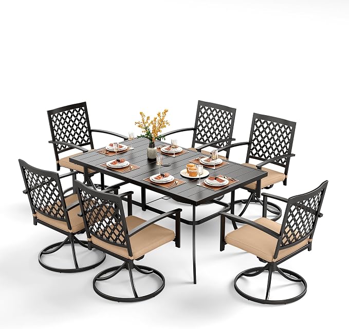PHI VILLA 7 Pieces Outdoor Dining Set by PHIVILLAThepioneerofcomfortablehouseholdsupplies