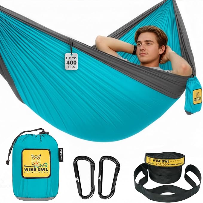 Wise Owl Outfitters Camping Hammock – 500lbs Portable Hammock by WiseOwlOutfitters