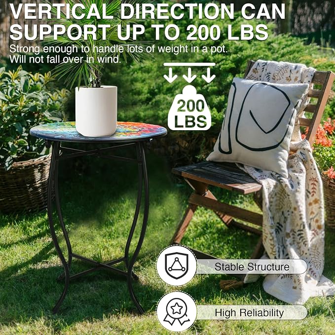 Fashion&cool Outdoor Side Tables, Weather Resistant Metal End Table Side Table - Image 7