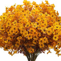 16 Bundles Artificial Fall Mums Outdoor UV Resistant, Fake Silk Plants No Fade by Grunyia