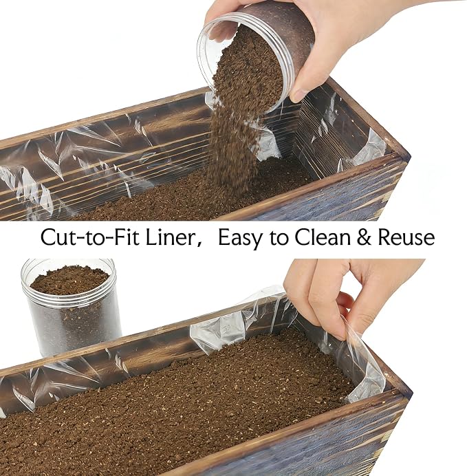 Wood Window Box Planter, Long Indoor Window Box - Image 6