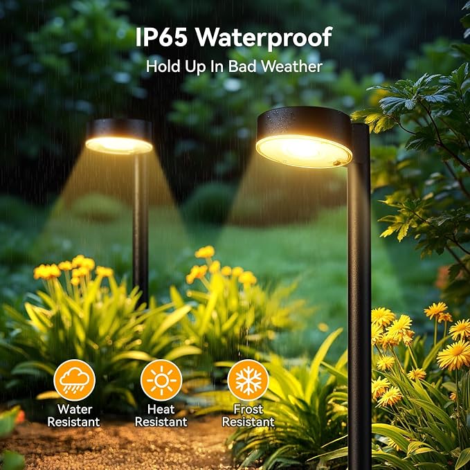 8 Pack Solar Pathway Lights Outdoor, 12 Brighter LED Solar Lights Outdoor - Image 3