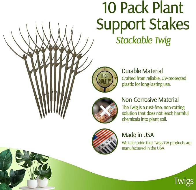 Stackable Plant Support Stakes, Indoor & Outdoor Houseplant Stem Support - Image 5