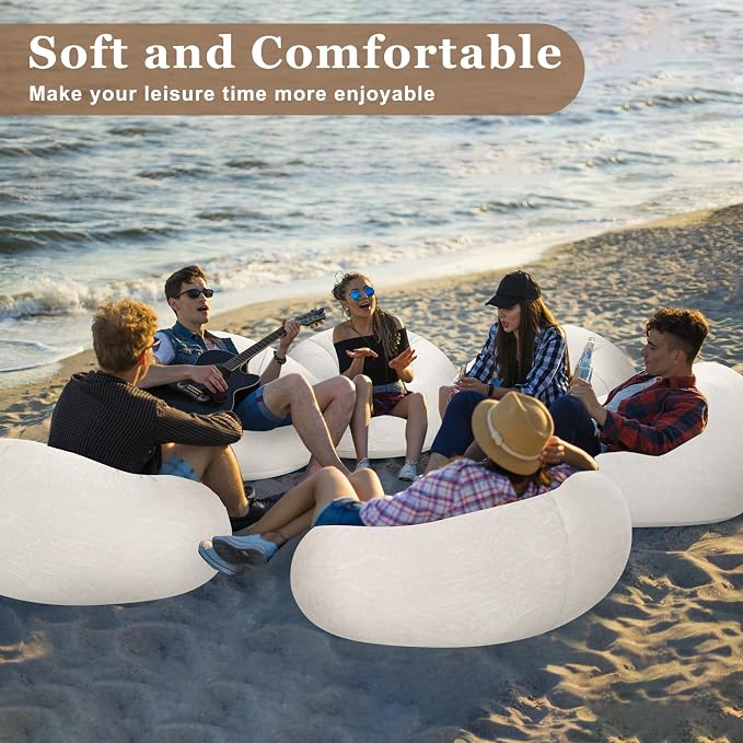 Realspring Inflatable Bean Bag Chairs Outdoor Blow up Camping Chairs Inflatable - Image 6