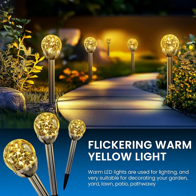 SOLPEX Solar Garden Lights String, 6 Pack Outdoor Christmas Decoration Warm - Image 5