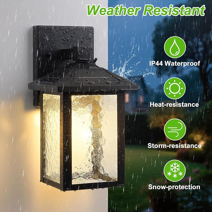 BesLowe Solar Wall Lights Outdoor, Aluminum Dusk to Dawn LED Porch Light - Image 5