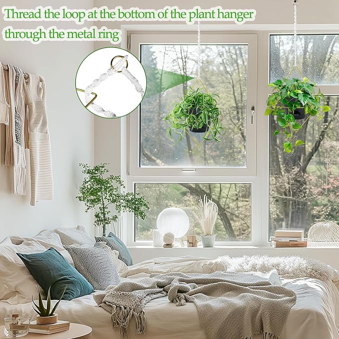 Hanging Planters for Indoor Plants, 2 Set Self Watering Hanging Flower Pots - Image 4