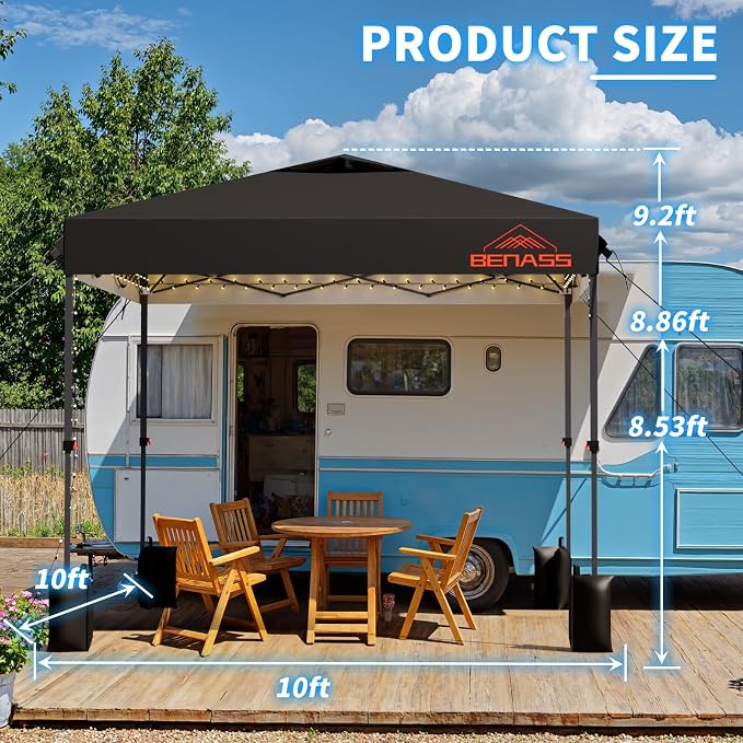10x10 Pop Up Canopy, Easy Up Canopy Tent, Heavy Duty Tents - Image 2