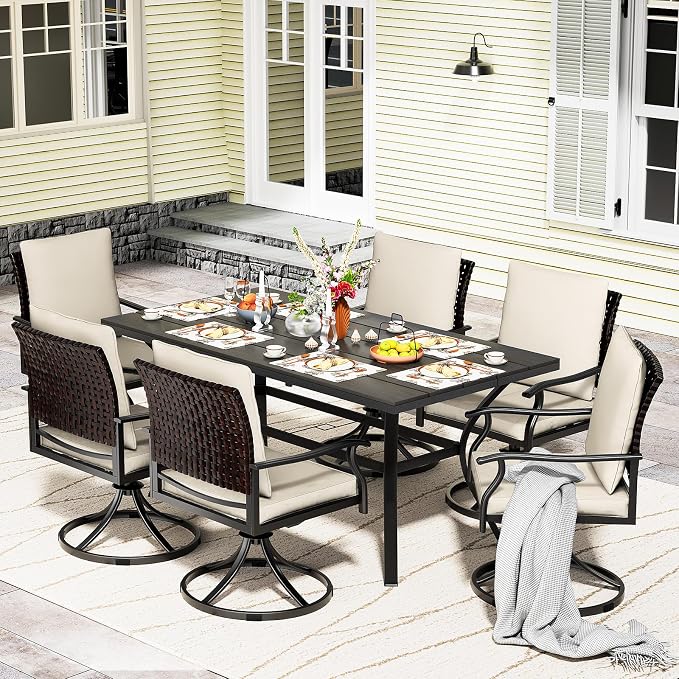 LEVELEVE 7 Piece Outdoor Patio Dining Set by Enjoyyourlife