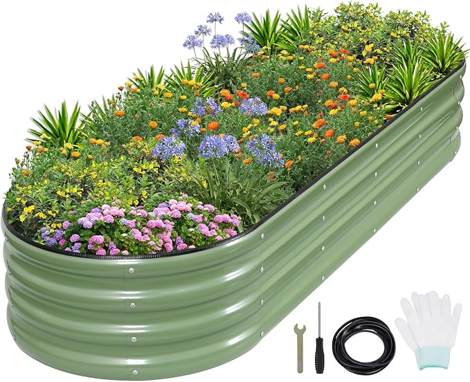 1MORE Galvanized Raised Garden Bed- Planter Garden Boxes Outdoor, Raised Beds by 1MORE