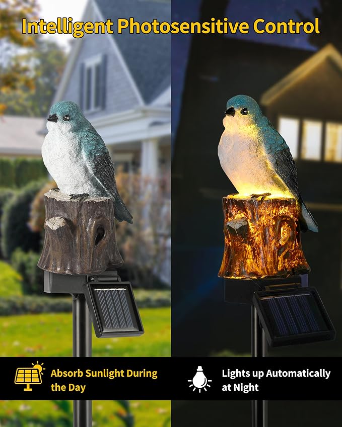 iStatue Bird Solar Decorative Garden Stake Lighting, Waterproof Cute Animal - Image 2