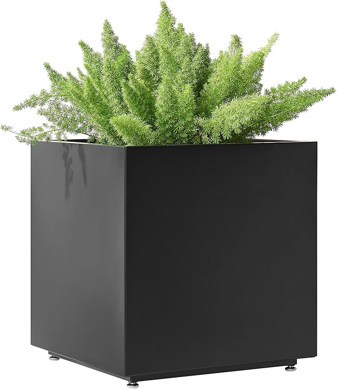 Large Metal Outdoor Planter Box 20Wx20Dx21.5H, Galvanized Steel Cube Planters by Foresland-MetalPlanter