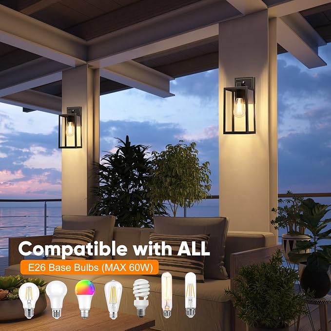 PARTPHONER Black Exterior Light Fixtures Wall Mount - Image 4