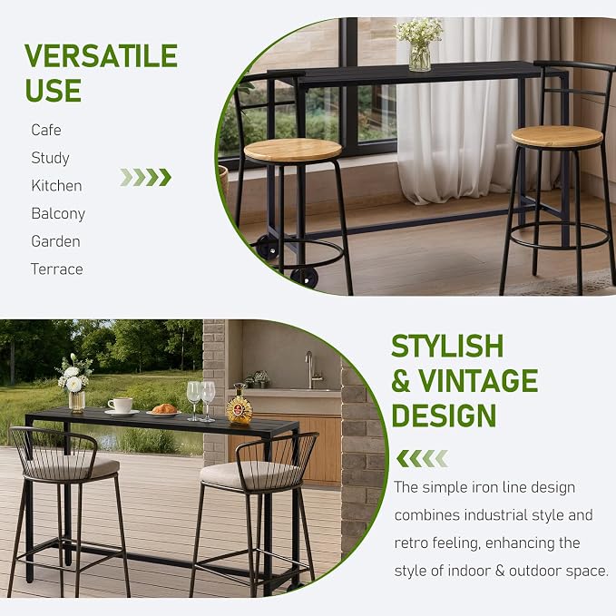 Outvita Outdoor Bar Table, Bistro Rectangle - Image 7