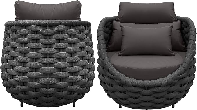TWT 4 Pieces Patio Sofas All-Weather Teslin Rope Balcony Furniture - Image 7