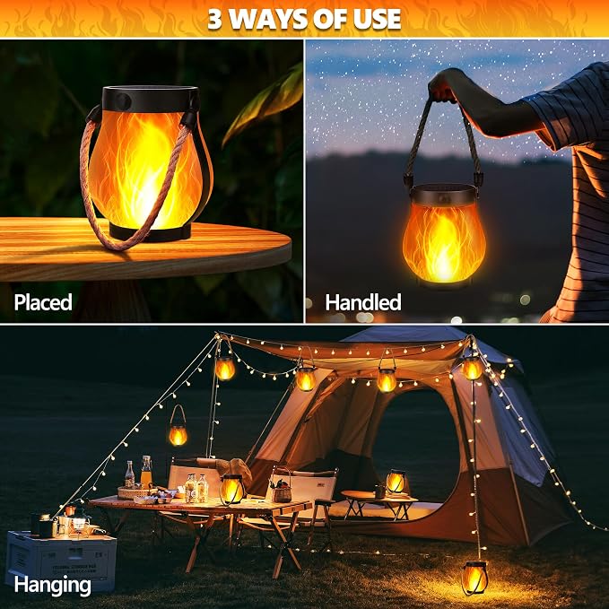 iBaycon 1 Pack Solar Lanterns Lights, Halloween Flickering Flame Garden Lights - Image 6