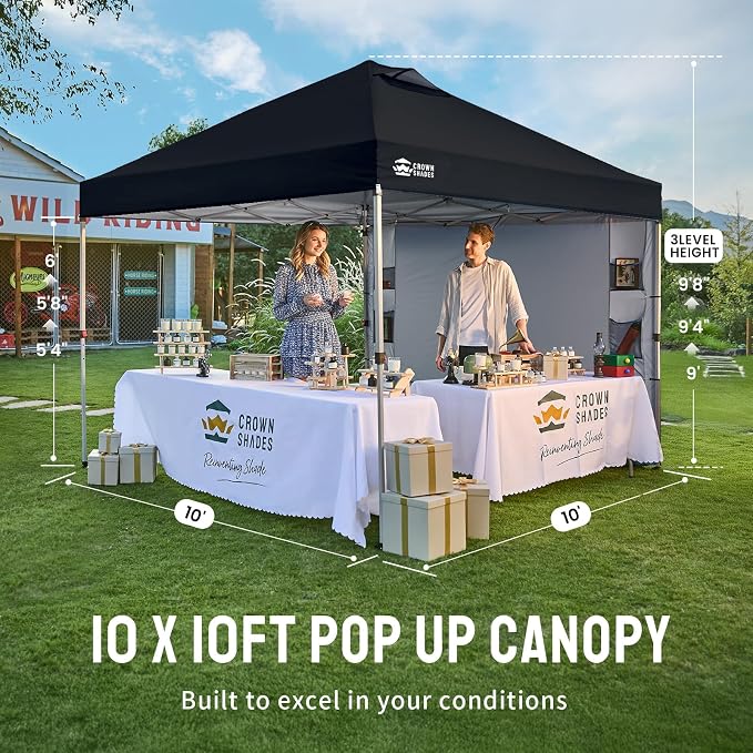 CROWN SHADES Canopy Tent, 10 x 10 Foot Portable Pop Up Outdoor Shelter - Image 7