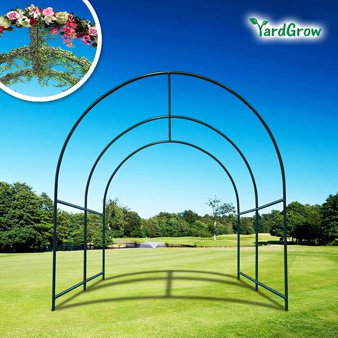 YardGrow Large Garden Support Arch Frame Climbing Plant Arch Arbor - Image 2