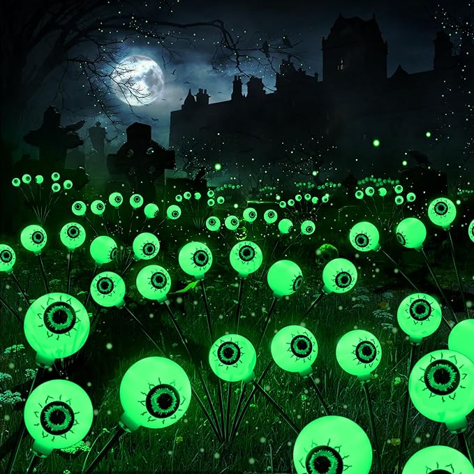 BrizLabs 8 Pack 48 LED Halloween Solar Lights, 2 Modes Outdoor Halloween by BrizLabs