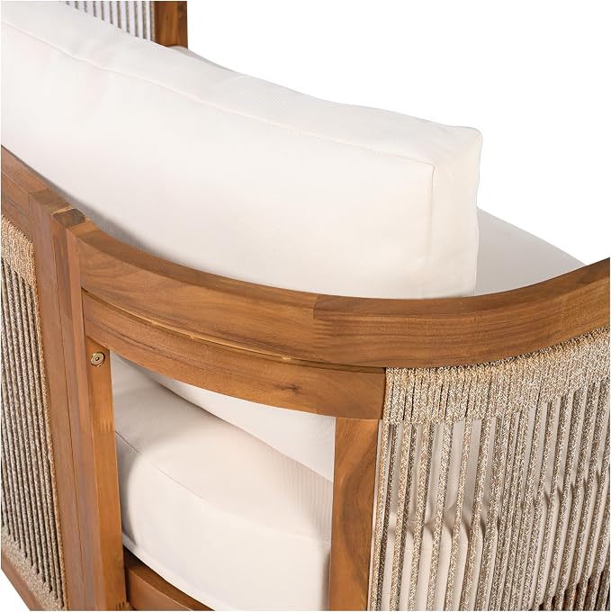Christopher Knight Home Nesbit 4 Pieces Conversation Set, Acacia Wood Chat Set - Image 13