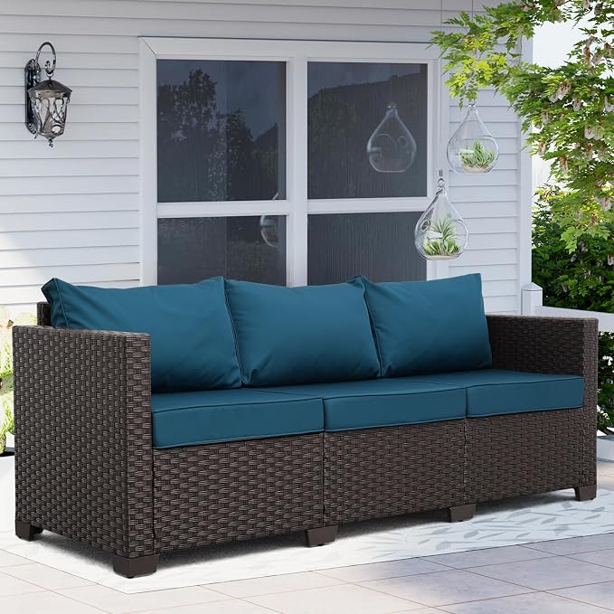 Outdoor Furniture Wicker Outdoor Couch Patio Furniture 3-seat Sofa Deep Seat - Image 3