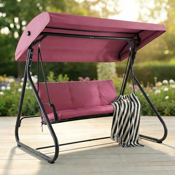 3-Seat Outdoor Convertible Swing Glider - Image 6