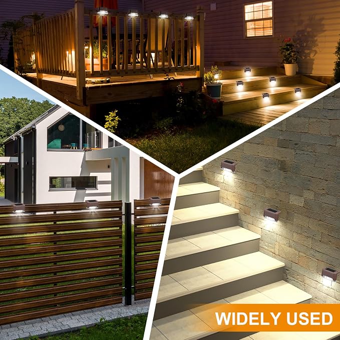 Geelin 32 Pcs Solar Deck Lights Outdoor, Waterproof LED Solar Step Fence Lights - Image 7