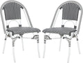 SAFAVIEH Outdoor Collection Torino Grey & White Parisian Bistro Chair Set of 2 by SAFAVIEH