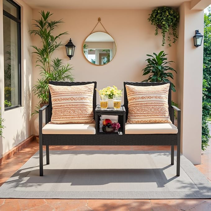 Devoko Patio Conversation Sets Outdoor Loveseat - Image 5