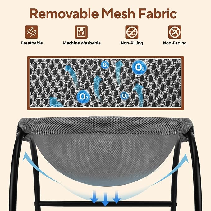 Raised Cat Hammock Bed, Free Standing Cat Cot - Image 4