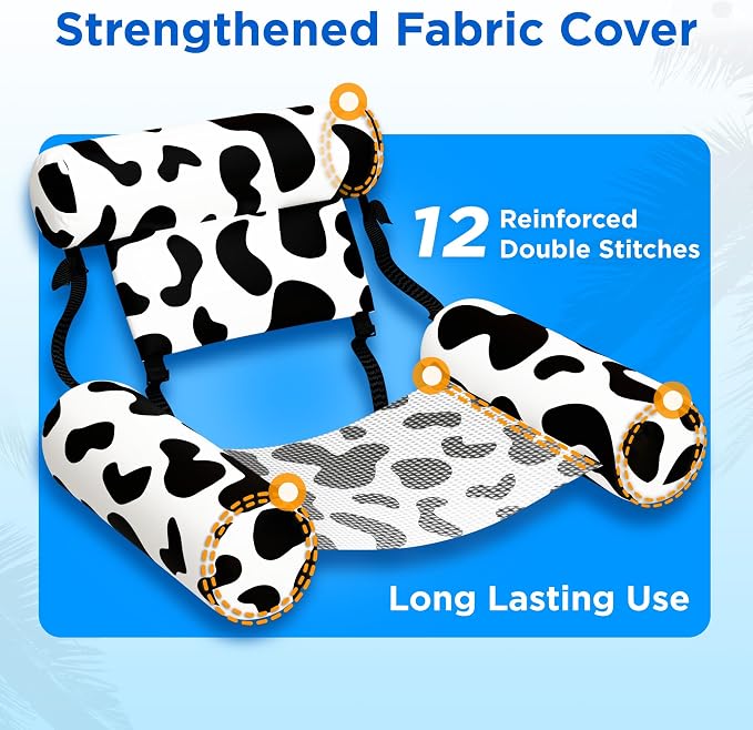 Funscape Pool Floats Chairs Adult, 2 Packs Heavy Duty Inflatable Swimming Pool - Image 6