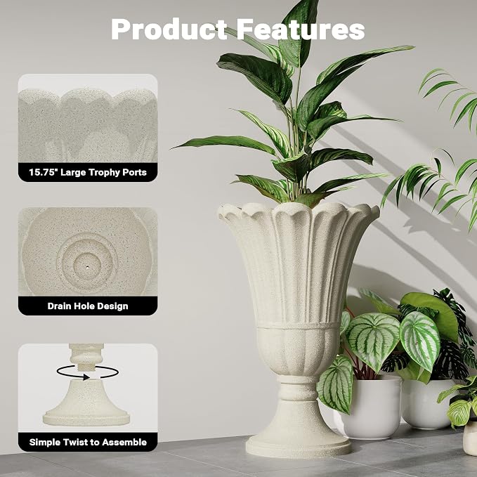 23" Tall Planters for Outdoor Plants Set of 2, Planter - Image 4