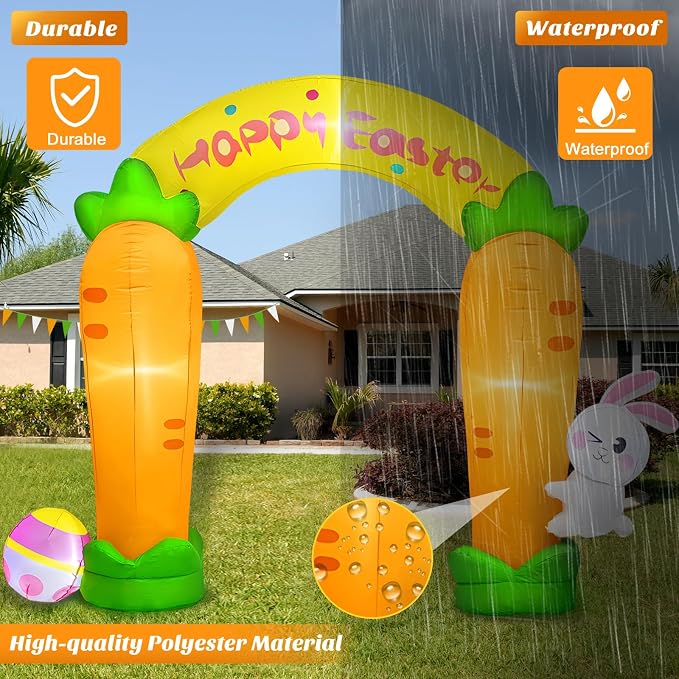 MICOCAH 9FT Long Easter Inflatables Archway Outdoor Decorations, Easter - Image 5