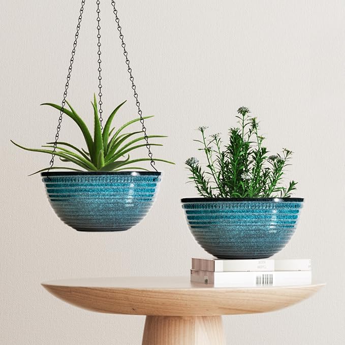 12 inch Hanging Planters for Indoor Outdoor Plants, 2 Pack Large Hanging Flower - Image 7