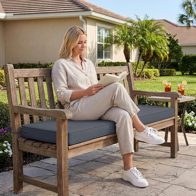 Outdoor Bench Cushion: Waterproof and Fade Resistant Patio Furniture Cushions - Image 2