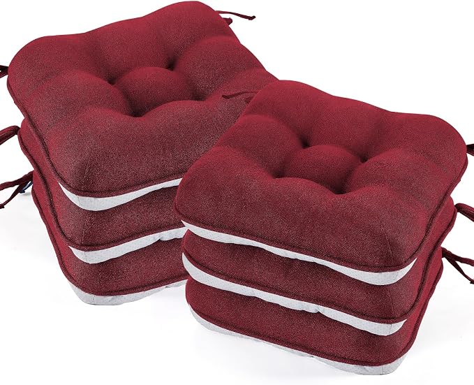 BETU Chair Cushions for Dining Chairs Set of 6, 3.5" Thick Kitchen Table Chair by BETU