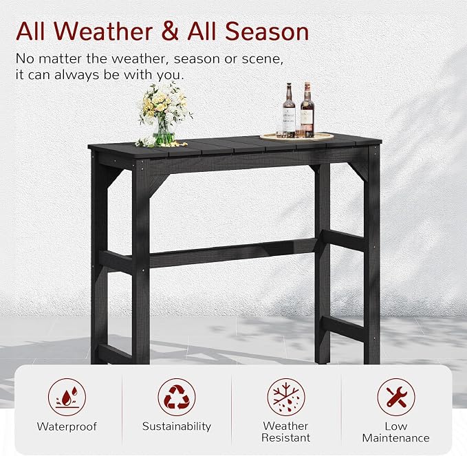 Stoog All-Weather Patio Bar Table, Outdoor Bar Table - Image 3