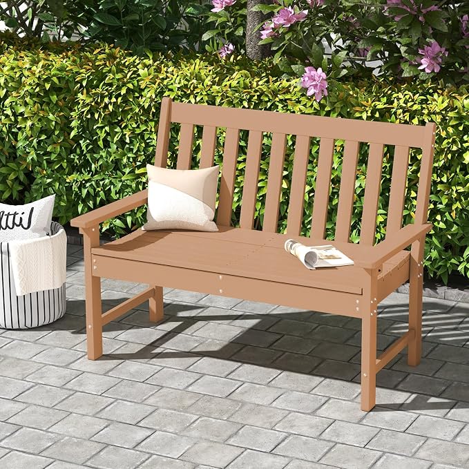 Tangkula HDPE Outdoor Garden Bench - Image 4