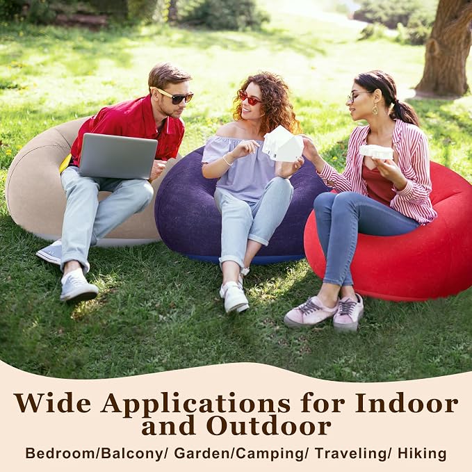 Realspring Inflatable Bean Bag Chairs Outdoor Blow up Camping Chairs Inflatable - Image 5