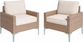 Jing's Villa 2-Piece Outdoor Sectional Single Chair Set, All-Weather Wicker by JingsVillaOutdoorFurniture