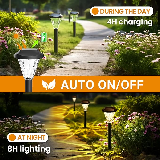 GIGALUMI 12 Pack Solar Lights Outdoor Waterproof, Outdoor Solar Lights - Image 5