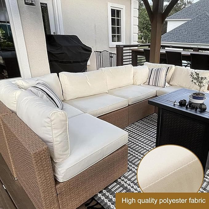 14 Piece Outdoor Patio Cushion Cover Replacement, Waterproof Patio Cushion - Image 5