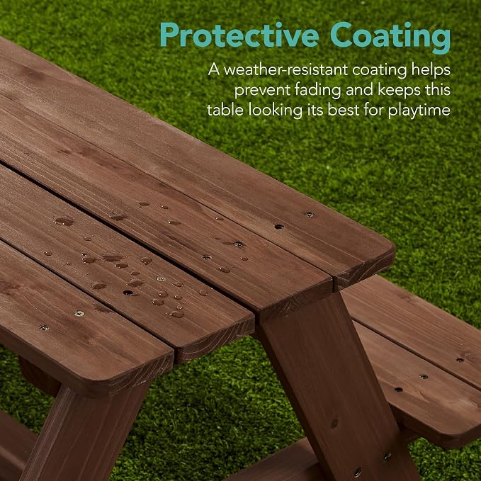 Best Choice Products Wooden Kids Picnic Table - Image 6